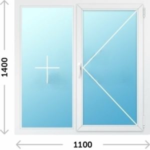 Пластиковое окно Rehau 1100х1400 открывающееся двухстворчатое - СтеклоТепло
