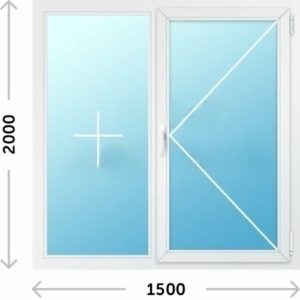 Пластиковое окно Rehau 1500х2000 открывающееся двухстворчатое - СтеклоТепло